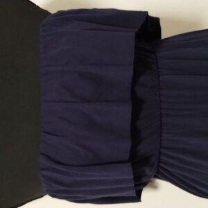 🙋Trendyland blue strapless maxi dress with ruffle elastic overlay Sz XS